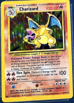 1999 Pokémon Base Set, Unlimited (1999) 4/102 Charizard — Holo, graded CGC 10