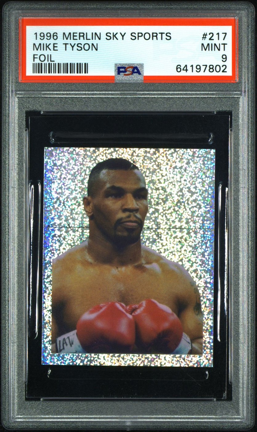 PSA's scan of this slab, from its cert page: the whole PSA slab of Mike Tyson — Foil, label and cert number visible